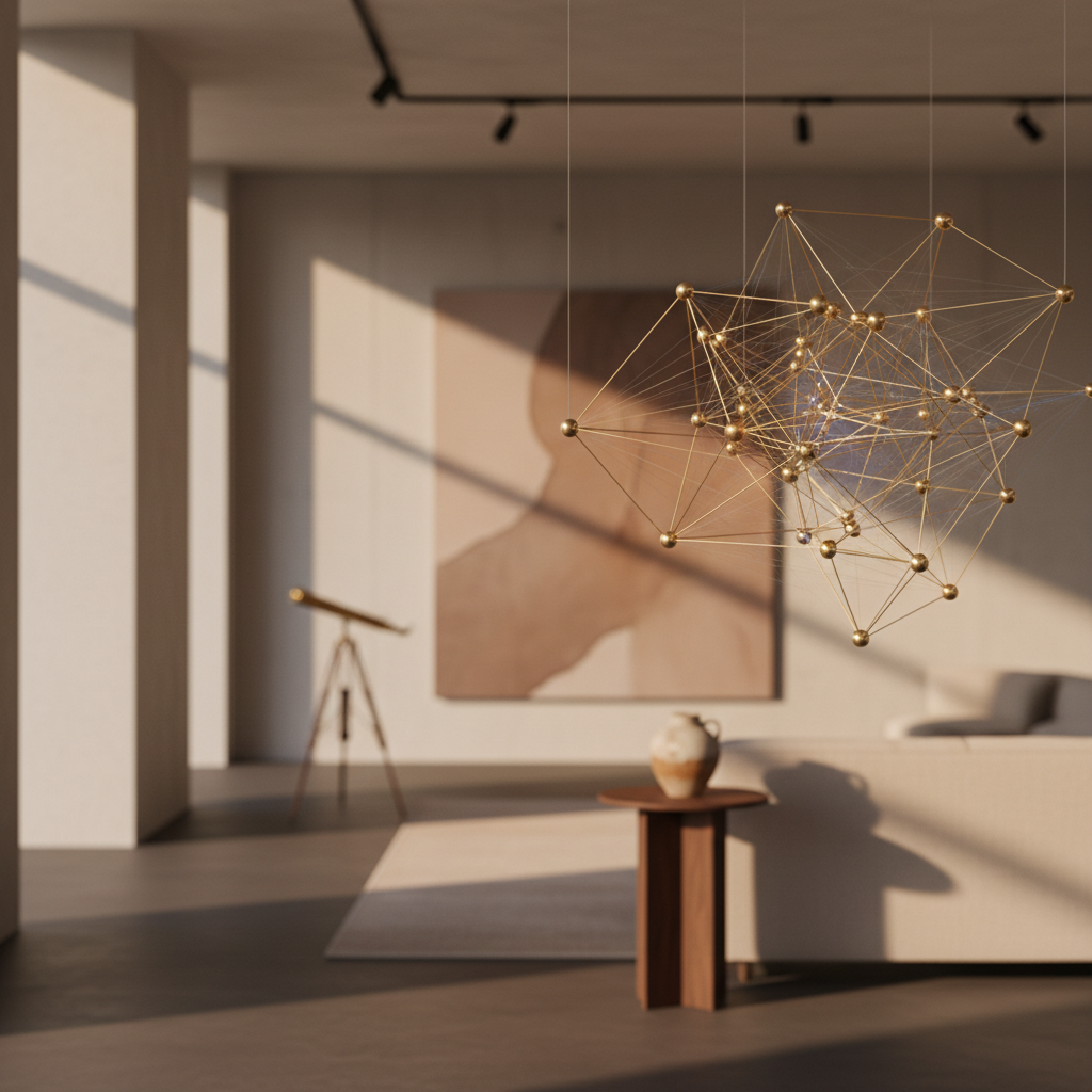 Abstract visualization of interconnected human capital dimensions, showing skill, experience, and AI capability nodes