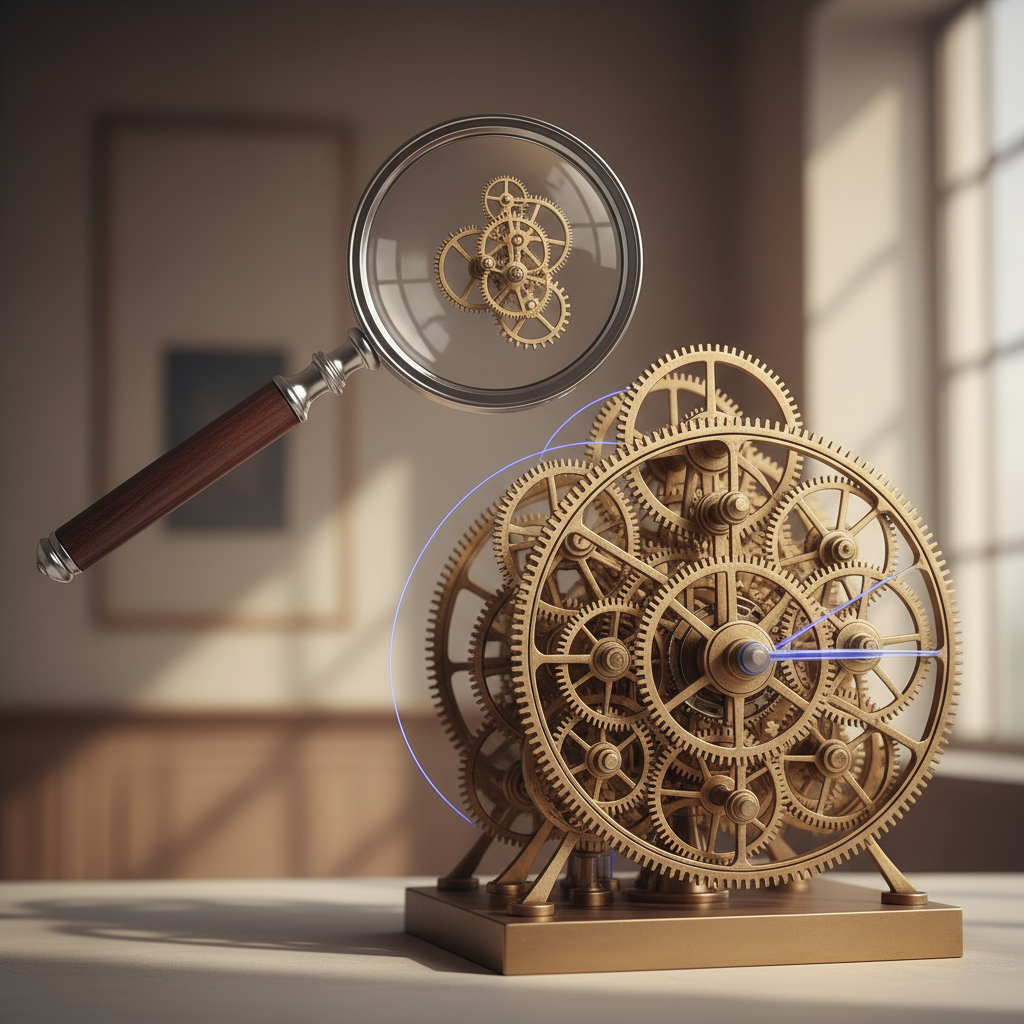 Abstract editorial illustration of venture portfolio intangible asset measurement and data-driven fund governance